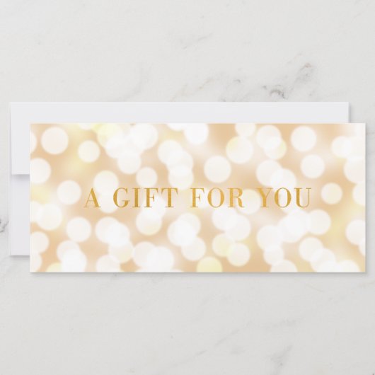 Champagne Bokeh Lights Faux Gold Gift Certificate (Voorkant)