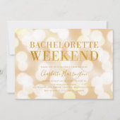 Champagne Bokeh Lights Vrijgezellenweekend Kaart (Voorkant)