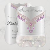 Champagne Bokeh Pink Sapphire Sweet Sixteen Kaart (Voorkant / Achterkant)