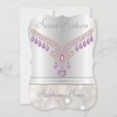 Champagne Bokeh Pink Sapphire Sweet Sixteen Kaart (Voorkant)