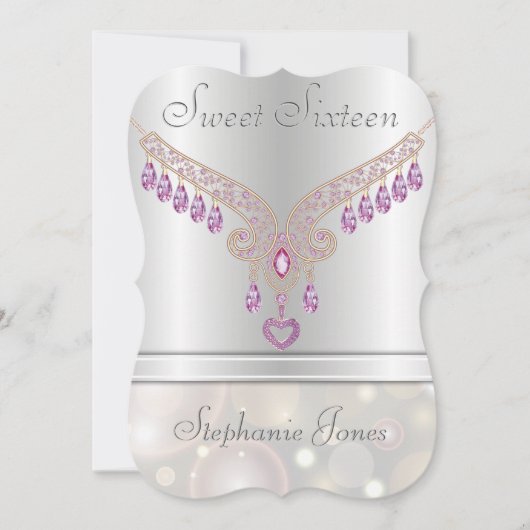Champagne Bokeh Pink Sapphire Sweet Sixteen Kaart (Voorkant)