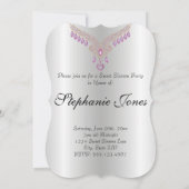 Champagne Bokeh Pink Sapphire Sweet Sixteen Kaart (Achterkant)