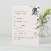 Champagne Botanical Foliage Website Trouwen Kaart (Staand voorkant)