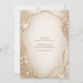 Champagne Botanische metalen golf bruiloft Kaart (Achterkant)