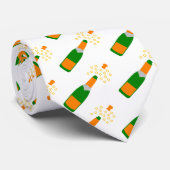 Champagne Bottle and Popping Cork Stropdas (Opgerold)