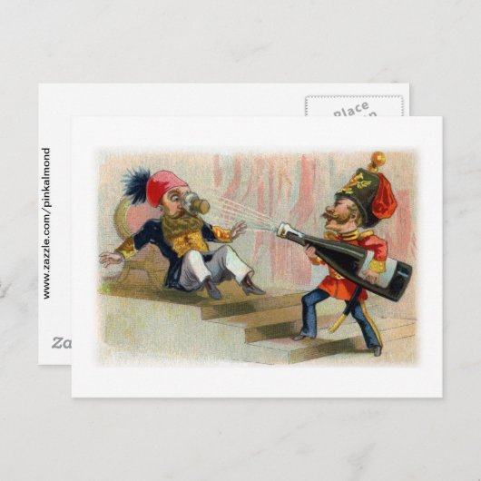 Champagne Bottle Cork Goes Astray Briefkaart (Voorkant / Achterkant)