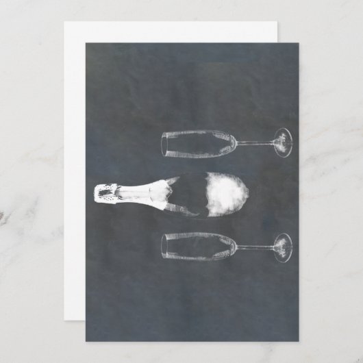 Champagne Bottle Kaart (Voorkant / Achterkant)