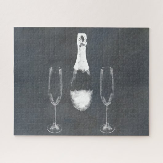 Champagne Bottle Legpuzzel (Horizontaal)