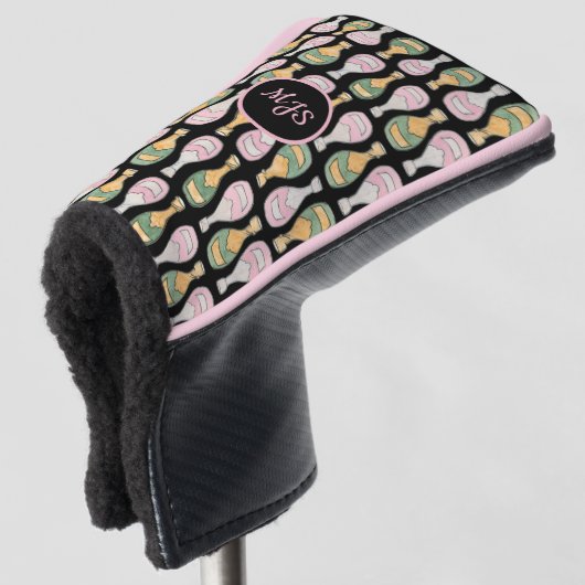 Champagne Bottle Pattern Dames Golf Head Hoesje Golfheadcover (3/4 voorkant)