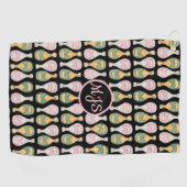 Champagne Bottle Pattern-dames Golfhanddoek (Horizontaal)