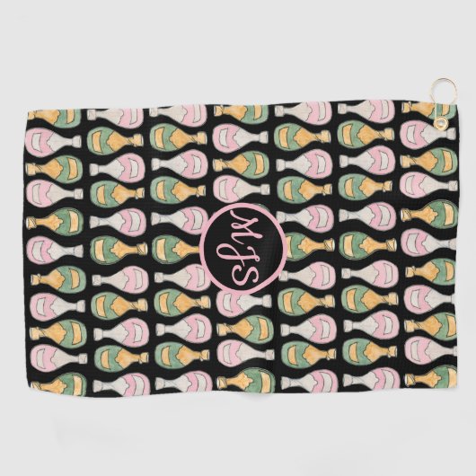 Champagne Bottle Pattern-dames Golfhanddoek (Horizontaal)