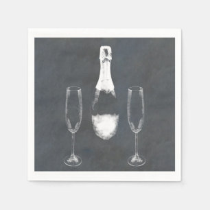 Champagne Bottle Servet