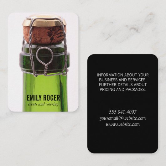 Champagne Bottle Visitekaartje (Voorkant / Achterkant)