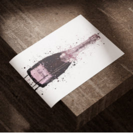 Champagne Bottle Wall Art Print 'Cosmic Rose'