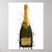 Champagne Bottle Wall Art Print 'Fool's Gold'  (Voorkant)
