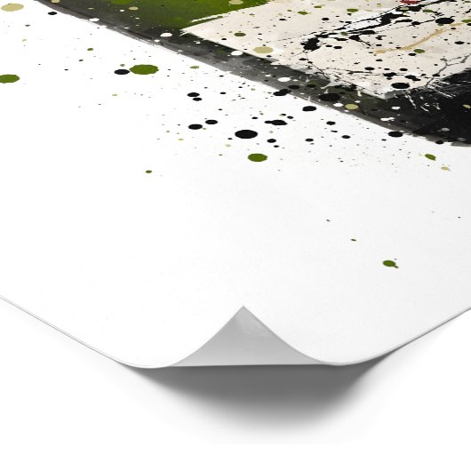 Champagne Bottle Wall Art Print 'Olive Green'  (Hoek)