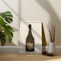 Champagne Bottle Wall Art Print 'Vanta'