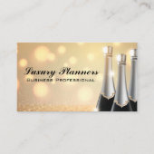 Champagne Bottles | Sparkly Glitter Background Visitekaartje (Voorkant)