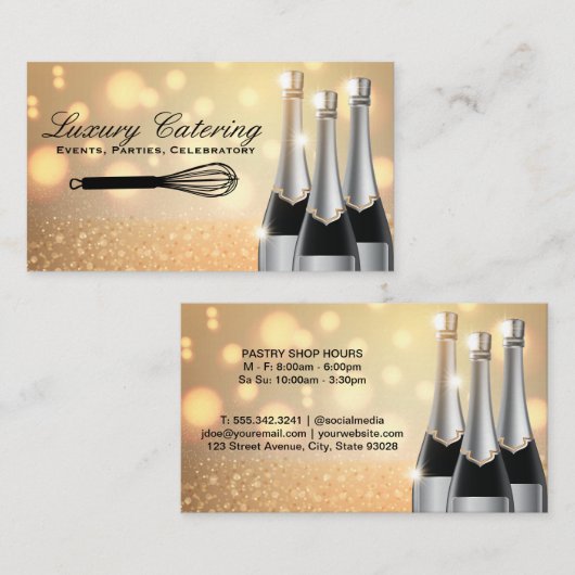 Champagne Bottles | Whisk Visitekaartje (Voorkant / Achterkant)