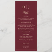 Champagne & Bourgogne Elegante Luxe Huwelijk Menu (Voorkant)