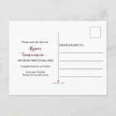  Champagne Bourgondië Red Rose Save the Date Aankondigingskaart (Achterkant)