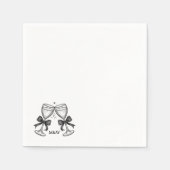Champagne Bow Initialen Servet (Voorkant)