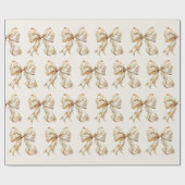 Champagne Bow met Gouden Glitter Glamour Cadeaupapier (Vlak)