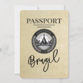 Champagne Brazilië Paspoort Huwelijksuitnodiging Kaart (Achterkant)