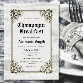 Champagne Breakfast Rustic Bleaching Wood Kaart