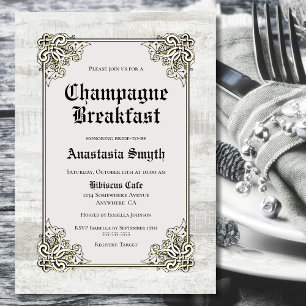 Champagne Breakfast Rustic Bleaching Wood Kaart