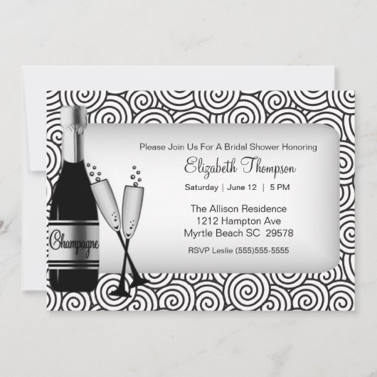 Champagne Bridal Shower Kaart (Voorkant)