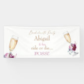 Champagne Bride Ride of Die Posse Bachelorette Spandoek (Horizontaal)