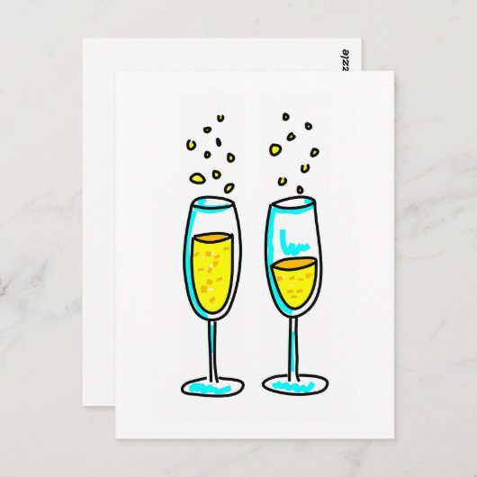 champagne briefkaart (Voorkant / Achterkant)