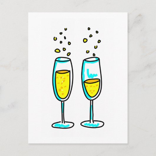 champagne briefkaart (Voorkant)