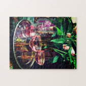 Champagne-bril en Floral Puzzle Legpuzzel (Horizontaal)