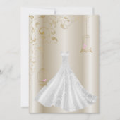 Champagne Bronze Dress Birdcage Modern bruiloft Kaart (Voorkant)