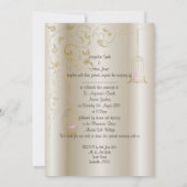 Champagne Bronze Dress Birdcage Modern bruiloft Kaart (Achterkant)