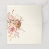 champagne brown rozen lichtroze bruiloft plaatskaartje (Buitenkant ongevouwen)