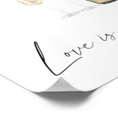 Champagne bruids - liefde is zoet neem een traktat poster (Hoek)