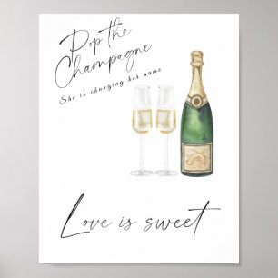 Champagne bruids - liefde is zoet neem een traktat poster