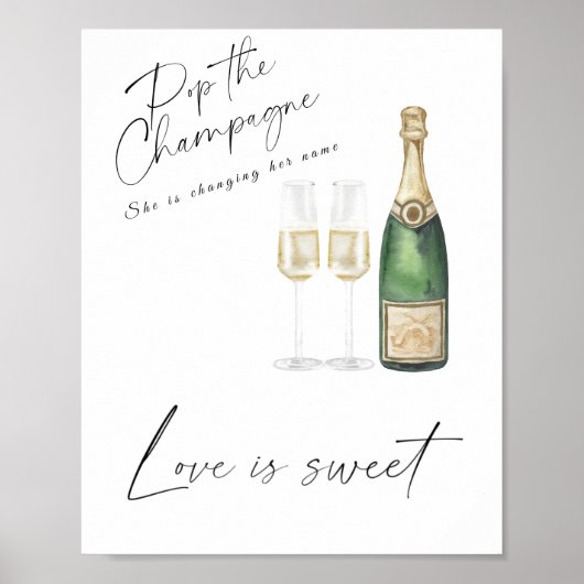 Champagne bruids - liefde is zoet neem een traktat poster (Voorkant)