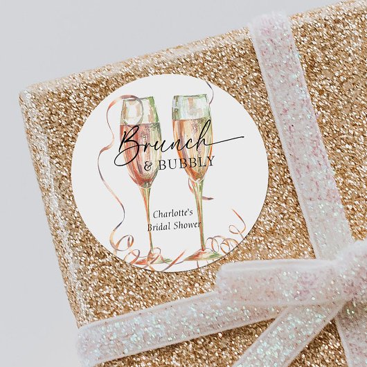 Champagne Bruidsdiner Ronde Sticker
