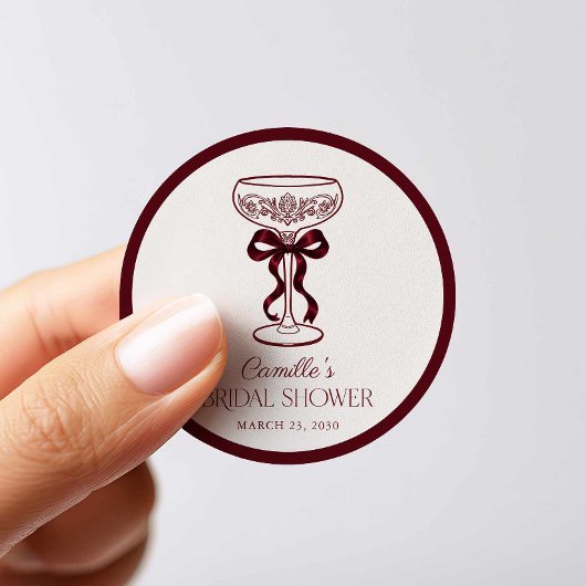 Champagne Bruidsfeest Favor Ronde Sticker