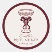 Champagne Bruidsfeest Favor Ronde Sticker (Voorkant)