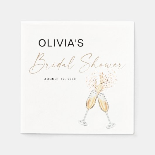Champagne Bruidsfeest Servetten (Voorkant)