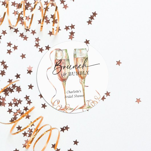 Champagne Bruidsfeestje Ronde Sticker