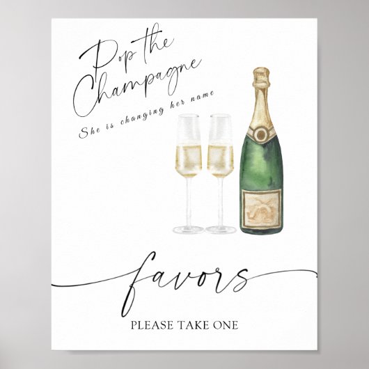 Champagne - bruidsgeschenken, neem er eentje poster (Voorkant)