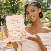 Champagne Bruidsglans Uitnodiging