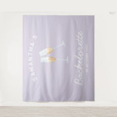 Champagne Bruidsmeisjesfeest Achtergrond Boho Fun Wandkleed (Voorkant)