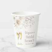 Champagne Bruiloft Brunch Papieren Bekers (Voorkant)